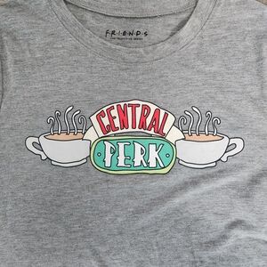FRIENDS Gray Central Perk Tee M RETRO Streetwear‎ Fan Focused